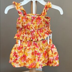 ⭐️⭐️ PICK 5 / $20 Old Navy Baby Girl Floral Ruffled Top and Skirt Set 3-6M